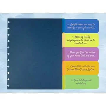 1IntheOffice Discbound Tab Dividers Letter Size, Assorted Colors, Pack of 2