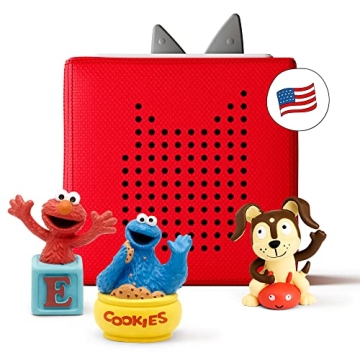 Toniebox Audio Player for Kids - Elmo, Cookie Monster, Red Set