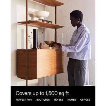 Upgraded: AromaTech AroMini BT Scent Diffuser w/Bluetooth – Cold-Air Diffusion Scent Machine for Home, Office, Hotel, Spa – Nebulizing Diffusion System for Essential Oil Blends – Silver