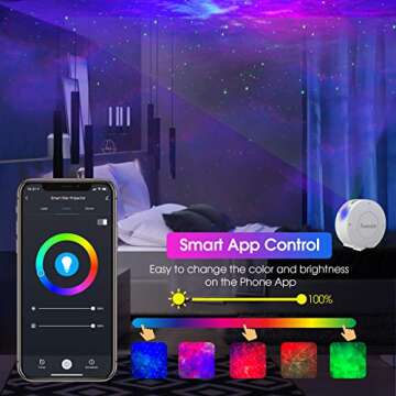 Panamalar Smart Star Projector, WiFi Galaxy Light Projector Nebula Cloud Projector with APP Control,Timer,Alexa Voice Control, Starry Sky Projector Night Light for Bedroom Kids Party Gift