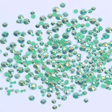 Mixed 1000pcs 2-6mm Emerald AB Rhinestones for Nail Art