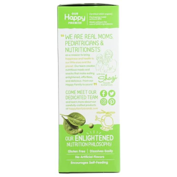 Happy Baby Teether Pea Spinach Organic Snacks for Toddlers