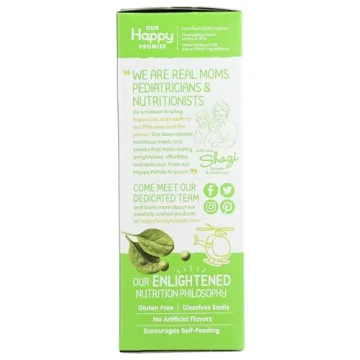 Happy Baby Teether Pea Spinach Organic Snacks for Toddlers