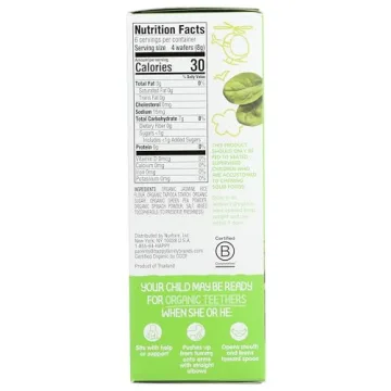 Happy Baby Teether Pea Spinach Organic Snacks for Toddlers