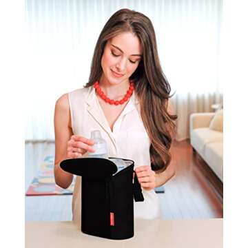 Skip Hop Baby Breastmilk Cooler Insulated Bottle Bag, Grab & Go, Black