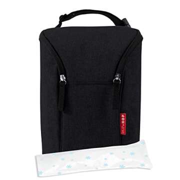 Skip Hop Baby Breastmilk Cooler Insulated Bottle Bag, Grab & Go, Black