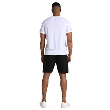 Men's Lounge Shorts with Deep Pockets Loose-fit Cotton Jersey Shorts for Running,Workout,Training, Basketball (605 Black, Large)