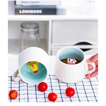 Surprise 3D Coffee Mug with Baby Cow Design