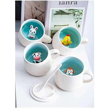 Surprise 3D Coffee Mug with Baby Cow Design