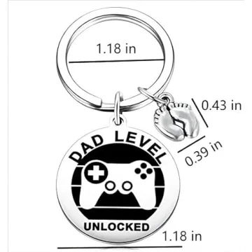 New Expecting Dad First Time Father's Day, Daddy to be, Soon to be New Dad Announce Pregnancy, Dad Unlocked Key Chain with Baby Footprint Charm