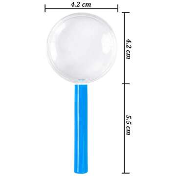 Elcoho 30 Pack Plastic Magnifying Glasses Colorful Magnifying Glasses Party Favors with a Storage Bag, 5 Colors