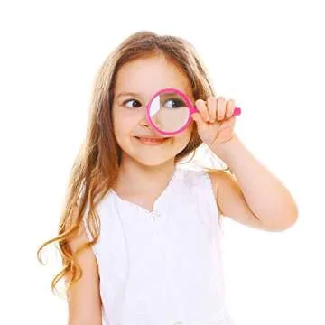 Elcoho 30 Pack Plastic Magnifying Glasses Colorful Magnifying Glasses Party Favors with a Storage Bag, 5 Colors