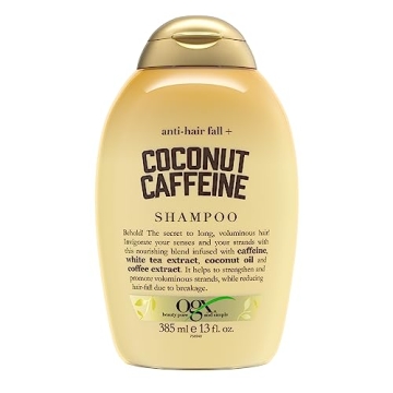 OGX Anti-Hair Fall + Coconut Caffeine Strengthening Shampoo with Caffeine, Coconut Oil & Coffee Extr...