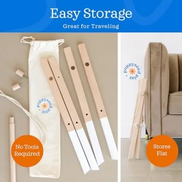 Modern Wooden Baby Play Gym for Babies 0-12 Months Cognitive & Motor Skills Foldable Infant Play Gym with Hanging Toys Wood Play Gym Unisex Nursery Decor (White Wood, Macrame Toys)