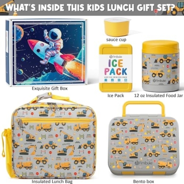 Fimibuke Kids Bento Lunch Box Set with Insulated Thermos