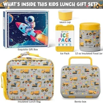 Fimibuke Kids Bento Lunch Box Set with Insulated Thermos