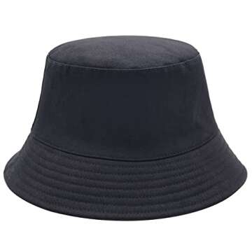 Unisex Zebra Cow Print Reversible Double-Side-Wear Hat Summer Travel Bucket Beach Sun Hat (Ladybug White/Black)