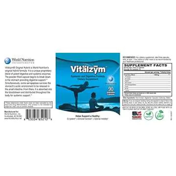 VITÄLZYM Original Proteolytic Systemic Digestive Enzyme Formula Serrapeptase Source | Immune and Jo...