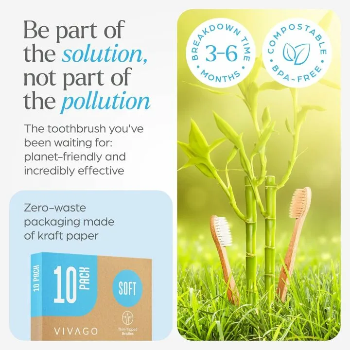 Bamboo Toothbrushes Pack - Eco-Friendly & Biodegradable
