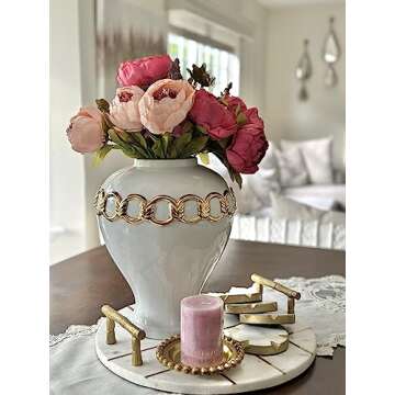 Noori Home Modern Glam Artisan Ceramic Ginger Jar