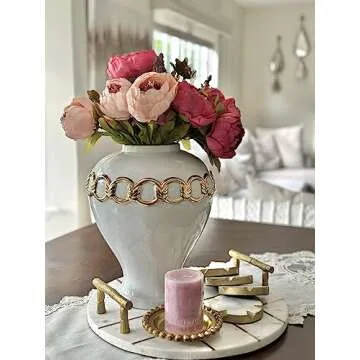 Noori Home Modern Glam Artisan Ceramic Ginger Jar