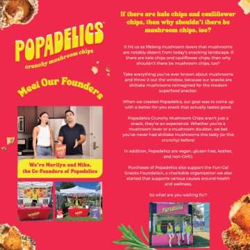 Popadelics Crunchy Mushroom Chips Variety Pack Shiitake Mushroom Crisps, Lightly Cooked and Seasoned...