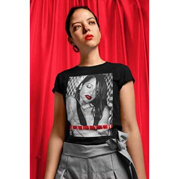 Ripple Junction Aaliyah Women's Short Sleeve T-Shirt Junior's Form Fitting Crew Neck Teen Top Iconic...