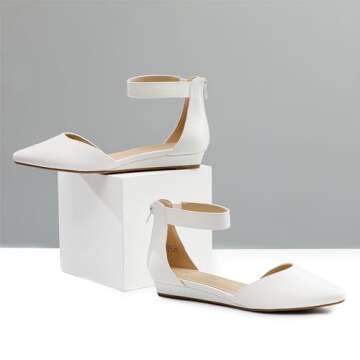 DREAM PAIRS Women's Stylish Wedge Ankle Strap Flats