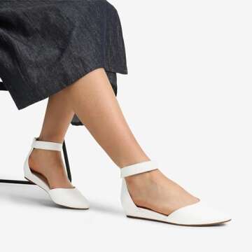 DREAM PAIRS Women's Stylish Wedge Ankle Strap Flats