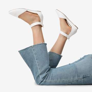 DREAM PAIRS Women's Stylish Wedge Ankle Strap Flats