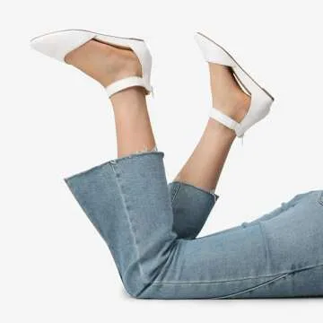 DREAM PAIRS Women's Stylish Wedge Ankle Strap Flats