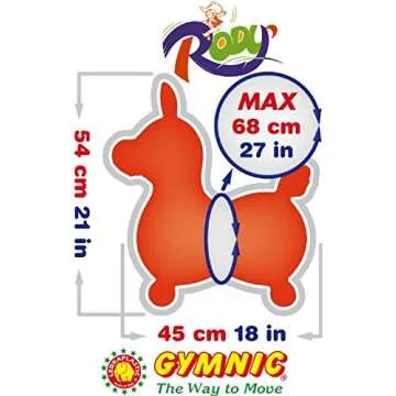 Rody Horse Inflatable Bounce & Ride, Matty's Toy Stop Exclusive Blue & Red (7024) with Pump