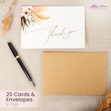 Elegant Boho Thank You Cards | 25 Pack by Anna Marie