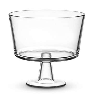 Godinger Trifle Bowl, Fruit Bowl, Italian Made Crystal Glass Footed Trifle Bowls, Dessert Display Cake Stand - Made in Italy