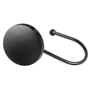 Stylish Round Button Resin Shower Curtain Hooks for Bathroom
