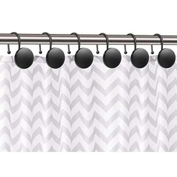Round Button Resin Shower Curtain Hooks Set of 12 Decorative Hangers