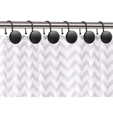 Round Button Resin Shower Curtain Hooks Set of 12 Decorative Hangers