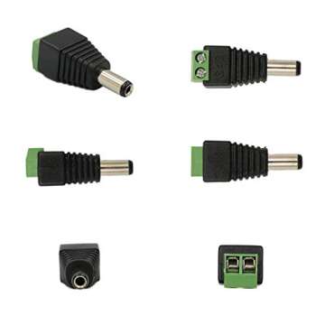 GOSONO Male Female DC Power Plug Connector 2.5 x 5.5/2.1x5.5 (Screw Fastening Type) Needn't Welding DC Plug Adapter,10pcs/set (Male Plug Connector 2.5x5.5mm)