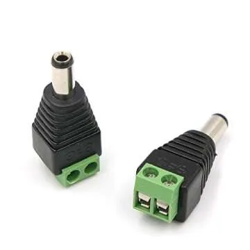 GOSONO Male Female DC Power Plug Connector 2.5 x 5.5/2.1x5.5 (Screw Fastening Type) Needn't Welding DC Plug Adapter,10pcs/set (Male Plug Connector 2.5x5.5mm)