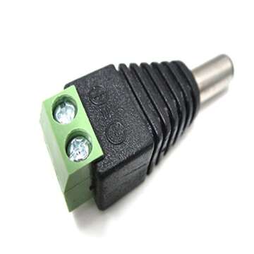 GOSONO Male Female DC Power Plug Connector 2.5 x 5.5/2.1x5.5 (Screw Fastening Type) Needn't Welding DC Plug Adapter,10pcs/set (Male Plug Connector 2.5x5.5mm)