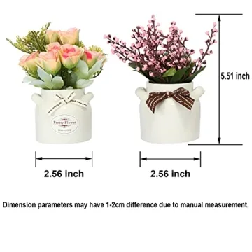 LUEUR 6Pcs Artificial Flower Pots for Home Decor