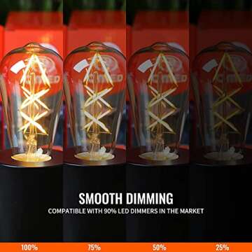 OMED Vintage LED Edison Bulb 60W Equivalent Dimmable