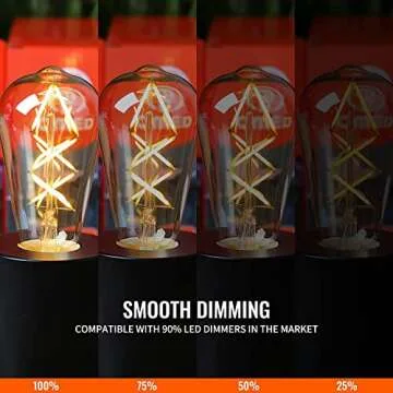 OMED Vintage LED Edison Bulb 60W Equivalent Dimmable