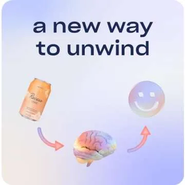 Recess Mood Magnesium & Adaptogen Drink, Relaxation Beverage, 12 ounce (Peach Ginger, 12 pack)