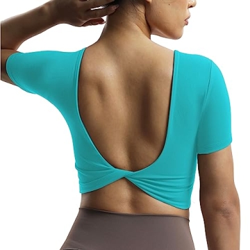 Aoxjox Women's Stylish Workout Crop Top for Comfort