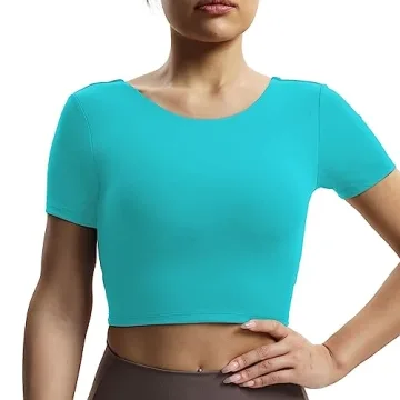 Aoxjox Women's Stylish Workout Crop Top for Comfort