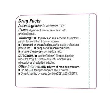 OLLOIS Nux Vomica 30c, Organic, Lactose-Free Homeopathic Medicine, 80 Pellets (Pack of 1)