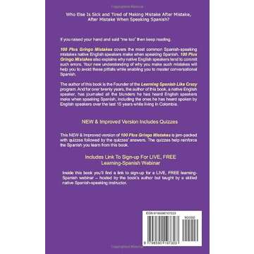Avoid 100 Plus Gringo Mistakes - Learn Conversational Spanish: NEW & Improved Edition Includes Exerc...