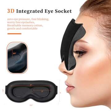 AOAWI 3D Contoured Cup Sleeping Eye Mask Soft and Gentle,Breathable, Comfortable for Side Sleep,Trav...