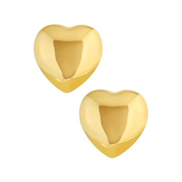 Sarina Gold-tone Heart Earrings | Chunky Y2K Retro Jewelry for Women